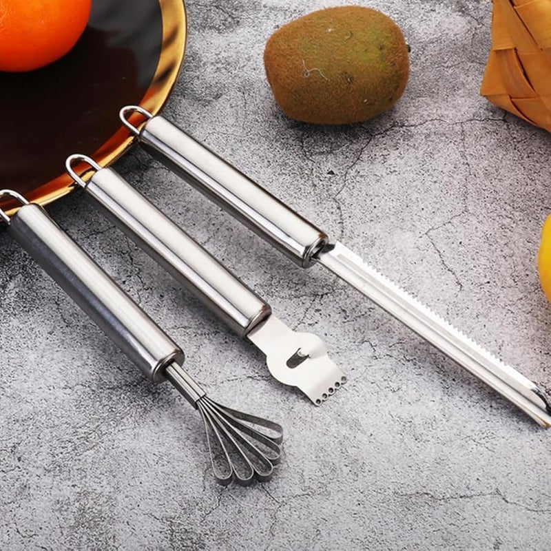Stainless Steel Lemon Zester Pineapple Grater Set 3pcs Kitchen Gadget - Image 2